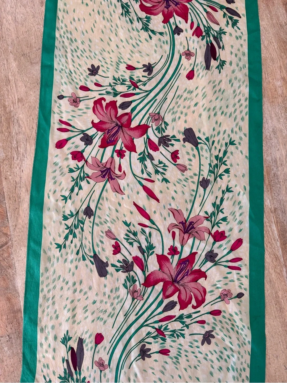 Oscar de la Renta silk floral scarf